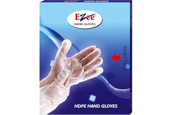 Ezee Multipurpose Disposable Hand Gloves Pack of 100 Transparent & Disposable Gloves Universal Size Gloves For Gardening, Cleaning and Public Areas