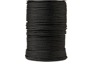 SNURO Corda di nylon (3mm, 100M, nero) - Corda in poliammide intrecciata per qualsiasi applicazione - Resistente all'usura e robusta - Forza di rottura 170kg