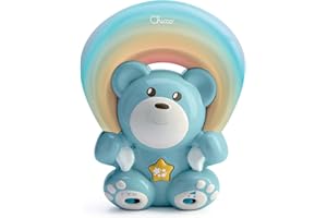 Chicco Rainbow Bear Proiettore Musicale, Luce Notturna Bambini e Neonati, Orsetto con Musica Rilassante e Proiezione Arcobaleno a Larghezza e Direzione Regolabile - Giochi Neonati 0+ Mesi