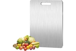 GXDXMBD Tagliere Acciaio Inox,Tagliere in Acciaio Inox Alimentare,doppio lato per alimenti,Nuovo tagliere in acciaio inossidabile,per tagliare carne, frutta e verdura (A)