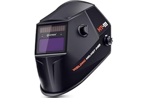 HITBOX Casque de Soudage à Assombrissement Automatique, Alimenté par Énergie Solaire & Batterie Rechargeable, Teinte 4/5-9/9-13, Vision Claire, pour Soudage MIG, à l’Arc et TIG