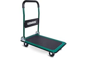 VONROC Platform Trolley/Transport Trolley On Wheels - Foldable Trolley - Max. Load capacity 150kg