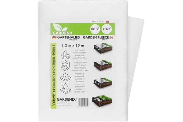 GARDENIX® 32 m² Polaire de Protection Contre Le Froid en Non-tissé, protège Contre Les gelées printanières, stabilisation UV (3,2m x 10m)