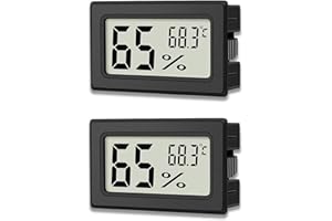 zoerbufan 2 Pièces Thermomètre Hygromètre Mini Digital LCD Température Humidité Indicateur Portable pour Bureau Cuisine Humidors Incubateurs Reptiles
