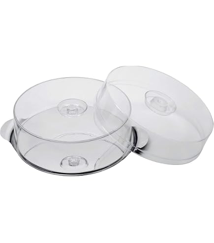 Couvercle Présentoir à Gâteau Tournant Lazy Susan - Acrylique - 295x295x95 Mm - Lavable Lave-Vaisselle
