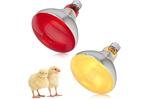 GLOWUP Lampe chauffante infrarouge 250 W E27 PAR38 : 1 chauffante rouge + 1 chauffante blanche jour/nuit, lampe chauffante infrarouge à intensité variable
