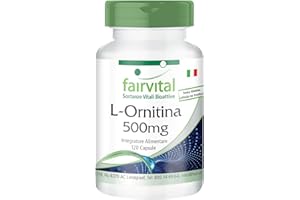 Fairvital | L-Ornitina 500 mg - 1 mese - VEGAN - dose elevata - 120 capsule - amino - 120 capsule