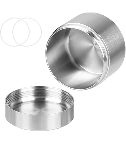 OZCHIN 2 Barattoli Portatili In Alluminio – Ermetici E Antiodore – Contenitori Per Spezie, Caffè, Tè (50ml O 80ml)