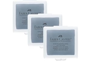 FABER-CASTELL 205004 - Gomma per impastare Art Eraser 127220, 3 pezzi, colore: Grigio