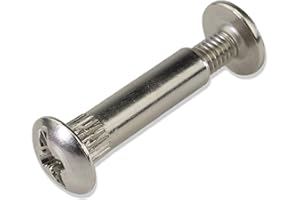 10 X Mprofi MT® Tornillos de Conexión para Muebles-Conectores de Armario-Tornillos de Unión de Muebles-Fijación para Muebles-Agujero de Perforación de 5mm M4-Totalmente Metálicos,Niquelados,de 32-38mm