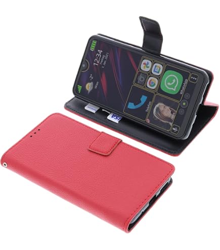 Caseroxx Bookstyle Handyhülle Für Beafon M6s In Rot – Mit Kartenfächern, Magnetverschluss & Standfunktion