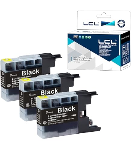 Lot De 4 Cartouches D'encre Noire Compatibles Brother LC1240Bk - 16ml, Non-OEM, Marque Go Inks