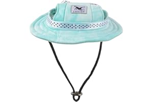 SHENGXI Dog sun hat, Summer Breathable Dog hat, Fashionable dog bucket hat, Outdoor Sun protection Dog Baseball Cap with ear holes and adjustable chin strap for small dogs and puppies, S (green)
