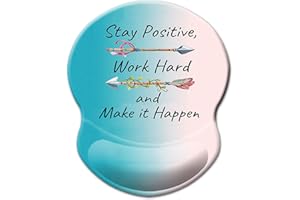 ITNRSIIET Mouse Mat with Wrist Support,Ergonomic Mouse Pad with Gel Wrist Rest,Gaming Mousepad with Lycra Cloth,Non-Slip PU Base for Computer,Laptop,Office&Home,Inspirational Quote