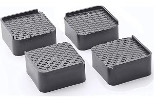 Kitchenwell Multi-Purpose Square Stand, Set of 4 Black Plastic Stands for Single Door and Double Door Refrigerators, Washing Machines, and Furniture (Standard Size, 445 grams, 120mm x 120mm x 150mm)