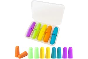 iJiGui 5 Paia Tappi per le Orecchie, Tappi Orecchie Per Dormire, Tappi per le Orecchie Cancellazione del Rumore, Tappi per le Orecchie in Morbida Schiuma, Con Custodia Portatile, Per Insonorizzanti