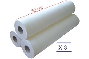 déliktess® - Drap d'examen 50 cm - ouate - blanc protection épilation - 3 rouleaux
