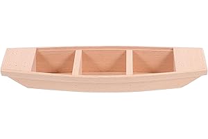 jojofuny Wooden Boat Toy Unfinished Wood Boat Canoe Craft Toy Boat Model for Kids Home Office Decoration DIY Project Painting Art