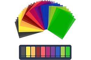 30 Stück Farbfolien für Scheinwerfer, WEINIDASI Transparent Farbfilterfolie Farbkorrektur Farbfilter, Folie für Lampe Scheinwerfer Foto Studio Strobe LED, Scheinwerfer Folie