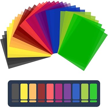 Lot De 10 Filtres Lentilles De Projecteur - Jaune Pâle Et Vert Forêt Pour Photo/vidéo