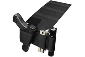 Gexgune Voiture de Chevet Matelas Gun Holster Noire pour Beretta 92 Glock 18 19 26 1911 Holster de 9mm (2 Couleurs en Option)