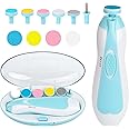 PHvilla Baby Nail Trimmer Electric|Safe Baby Nail File|Baby Nail Clippers with Light and 6 Grinding Pads for Newborn Infant Toddler or Adults Toes and Fingernails|Kids Nail Care|Polish and Trim (MultiColour)