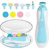 Baby Nail Trimmer Electric, Safe Baby Nail File, Baby Nail Clippers with Light and 6 Grinding Pads for Newborn Infant Toddler