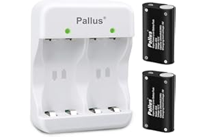 Pallus Rechargeable Lithium Battery - for Xbox Controller 2x 6000mWh Battery Pack with 2H Fast Charge Dual-Channel Charger for Xbox One S/Xbox One X/Series X|S/Elite Wireless Controller