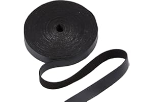 GORGECRAFT 15mm Breites Flaches Lederband 5m Lange Lederstreifen 1.6mm Dick Schwarze Litschi-Maserung Kunstlederband Schnüre Für Heimwerker Haustierhalsbänder Gürtel Schmuck Griffe Werkzeugwerkstatt