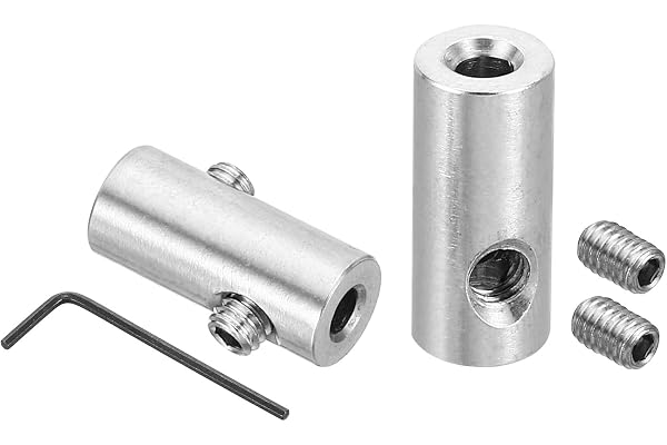 PATIKIL 3mm Hål Tråd Rep Klämmor Set, 2st 304 Rostfritt Stål Dubbla Hål Kabellås Klämmor Med M4 Hexagonala Skruvar Kabelnyckel