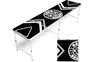 BeerBaller® Allblack Beer Pong Table | Struttura Nera e Superficie AntiGraffio | Tavolo da Beer Pong Pieghevole con portapalline e 6 Palline da Beer Pong | Gioco da Bere | Tavoli da Beer Pong