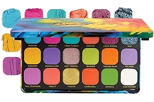 REVOLUTION BEAUTY LONDON Makeup Revolution | Paleta cieni do powiek Forever Flawless | Bird of Paradise | 18 cieni do powiek | 19,8 g, węgiel drzewny