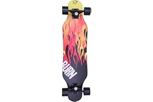 GENÉRICO Longboard Cruiser Burn - theLongboarder 80cm | Carving y Cruising | ABEC-7 | Niños, Adolescentes, Principiantes | Tabla Larga Resistente y Ligera | Monopatín Largo | Madera de Arce