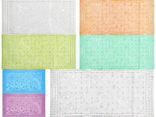 Wohnideenshop Duscheinlage 100cm x 60cm weiß kürzbar Vinyl extra groß und weitere Farben zur Auswahl