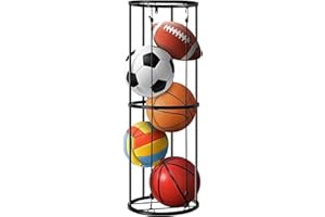 HAMON Vertikales Ballständer, Abnehmbaren Ballhalter Sportball Aufbewahrungsregal,Wandmontierter Ballaufbewahrungskäfig-Ballhalter Organizer für Fußball, Basketball,Sportgeräte-Organizer