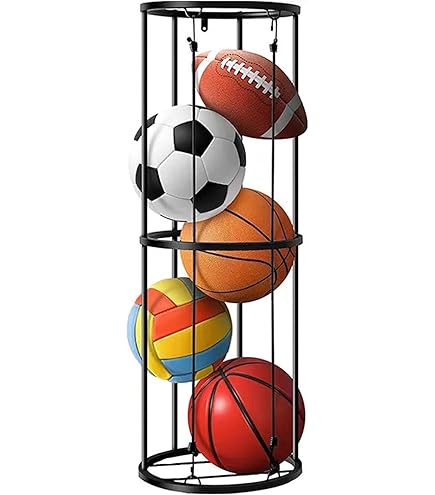 Portapalle Per Garage Con Ruote - Organizza Palloni Da Basket, Calcio E Pallavolo - Foto 9