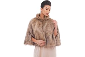 Ushiny - Chal de piel sintética para bodas invernales, estola y bufanda de pelo para mujeres y niñas