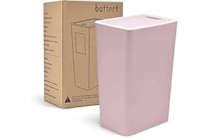 Baffect Push Top Lid Bin Basura Can Basura Basureros, basuras Reciclaje Basurero Reciclaje Basura Cocina Papeleras Papeleras Papelera para Cocina Baño Dormitorio Sala de Estar Oficina 8L (Rosa)