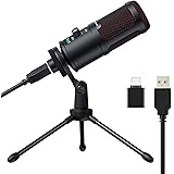 OTHA Microfono a Condensatore, Microfono USB per PC 192kHz/24bit, Microfono Cardioide, Plug & Play per Giochi, Podcast, Voice