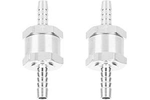 YUAAOH Lot de 2 6mm Clapets de Non-Retour, Valve Anti Retour Carburant, Clapet Anti Retour Filtre a Gasoil en Aluminium à Sens Unique pour Essence Systèmes de Carburant à Basse Pression (6mm)