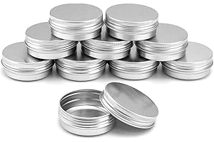QWORK® 30 tarros de Aluminio para Crema con Tapas, tarros Redondos vacíos para Surtido de joyería de loción en Crema (30 ml)