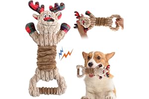 Gobesty Hundespielzeug Unzerstörbar, Große Hund Weihnachten Plüsch Hundespielzeug Welpen, Kauspielzeug Hund, Interaktives Hundespielzeug Quietschend, Kuscheltier Für Hunde Für Lindert Langeweile