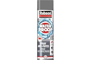 Rubson Aquablock Revêtement d'Étanchéité en Spray Gris 300 ml, spray d'étanchéité pour colmater fuites et fissures, caoutchouc liquide pour réparations séchage rapide