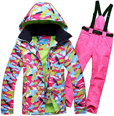 LEIT YFF Ski Suits Winter Warm Men and Women Ski Suit Single Double Board Breathable Ski Pants,a+Pink,XL