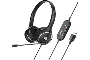 Metaind Meta_MT30 USB Headset with Noise Cancelling Microphone | Wired Headphones for PC Laptop Desktop | Adjustable Mic for Office Call Center | Teams Zoom Meetings