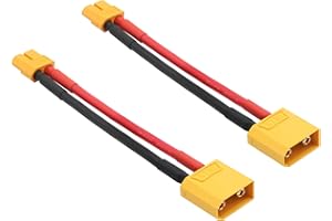 Riertostng Short XT90 Male to XT60 Female Connector Converter 10cm/3.9inch,XT60 Female to XT90 Male Connector Adaptor with 12AWG Cable for RC ESC and RC Lipo Charger(2Pcs)