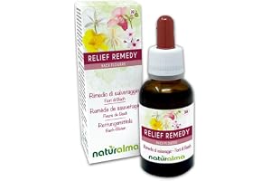 Relief remedy Naturalma Emotionella blommor eller Bachblommor - 30 ml Flytande alkoholfritt extrakt i droppform - Blommessenser - Vegansk