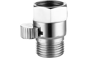 CIENCIA Pomme de Douche Robinet d'arrêt en Laiton avec Interrupteur Vanne 1/2 Male Femelle Vanne d'arrêt Douche, Chromé, AV016