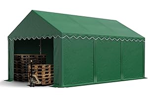 TOOLPORT Tente de Stockage 3x6 m abri bâche PVC 700 N imperméable Vert foncé