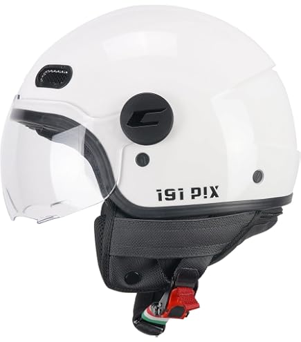 Casco Moto Vintage Aperto Jet - Cromato Silver Con Certificazione DOT, Per Uomo E Donna, Stile Cafe Racer